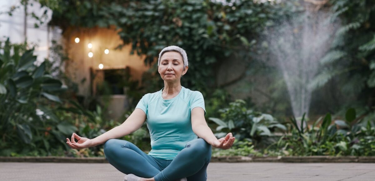 healthy woman relaxation garden