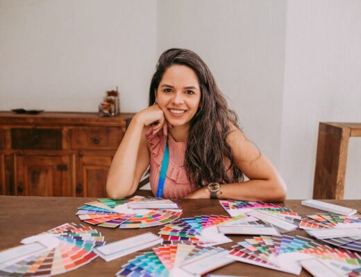 variety of swatches on wooden table