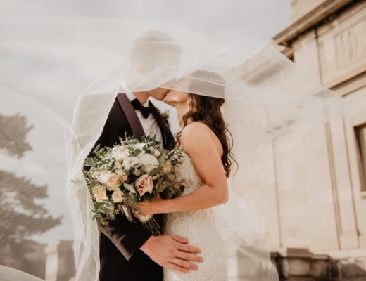 man and woman kissing