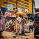 people walking in the market place